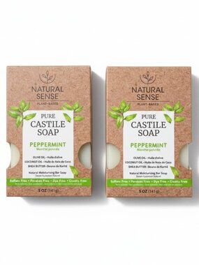 3/$15 💥🆕 Natural Sense Pure Castile 5oz Soap  | Qty of 2 | Peppermint | 1393